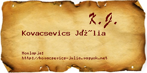 Kovacsevics Júlia névjegykártya